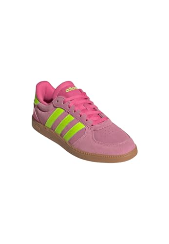 Image of adidas Women's BREAKNET Sleek Shoes, Pulse Magenta Lucid Lemon Bliss Pink, 9 US