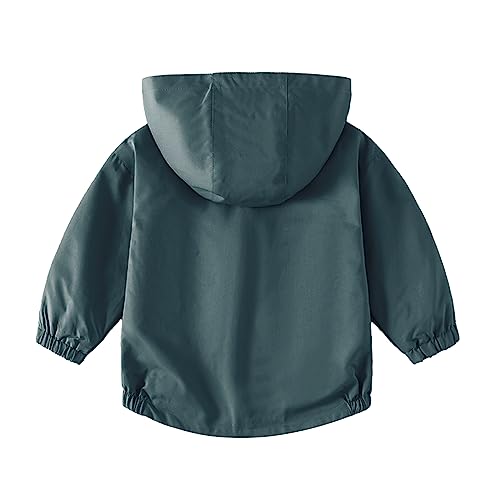 Image of Volunboy Toddler Boys Windbreaker Casual Outerwear Kids Lightweight Zip Hooded Jacket Baby Cute Dust Coat