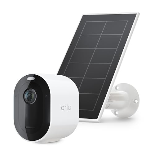 Arlo Pro 5S Spotlight Security Camera 2K HDR with Solar Panel Bundle | Outdoor | Wireless with Spotlight | Dual-Band Wi-Fi | Battery gets Charged with Solar Panel White (Renewed)