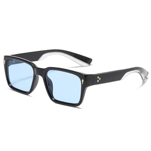 Lunettes de soleil rectangulaires vintage en résine transparente premium