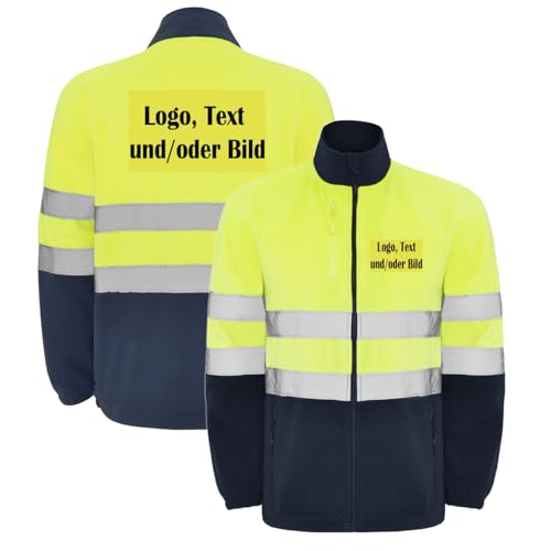 LOCO Personalisierte Hi-Viz Arbeits Fleecejacke – winddichte...