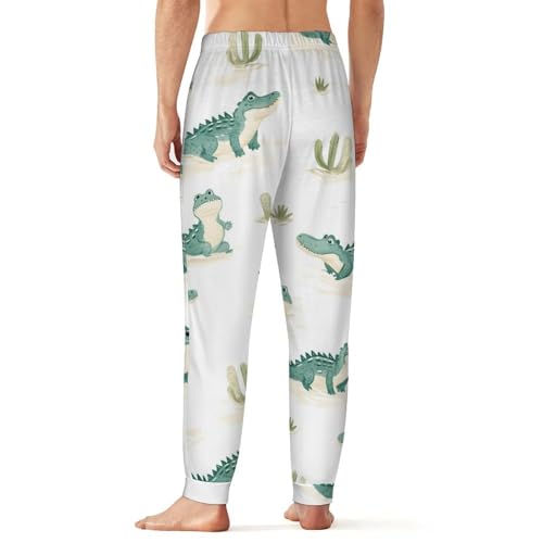 Cartoon Alligators Men's Pajama Bottoms Sleep Lounge Soft Comfy Pants Sleepwear3