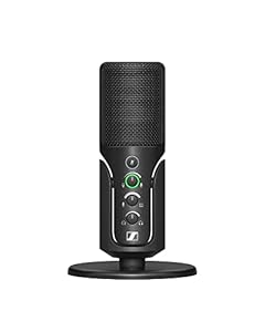 Sennheiser Profile USB Mikrofon mit Kondensatorkapsel | Plug & Play-Design, Perfekt für Podcasts und Streaming | Tischfuß und 1,2m USB-C Kabel Enhalten- Schwarz (700065)
