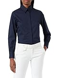 Seidensticker Damen Bluse - Fashion Bluse - Regular Fit - tailliert- Stretch - Hemd Blusen Kragen - Bügelleicht – Langarm,Blau,40