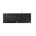 CHERRY STREAM KEYBOARD, Wired Keyboard, UK Layout (QWERTY), Whisper-Quiet Keystrokes, Unique Typing Experience, Flat Design, Black