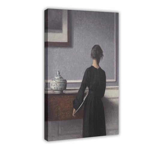 Impression sur toile pour embellir un mur de bureau vide, cadre Wilhelm Hammershoi