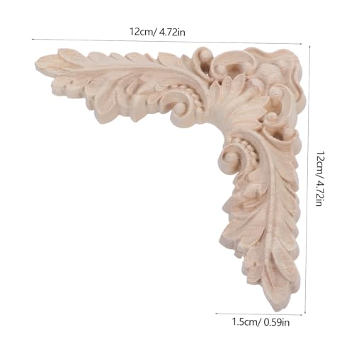Aplique de madera PRETYZOOM de 2 piezas para decorar muebles 5