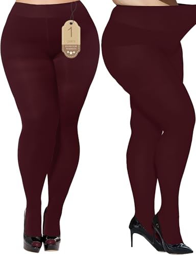 Image of Buauty Plus Size Tights for Women Ultra Soft Solid Color Semi-Opaque Pantyhose,