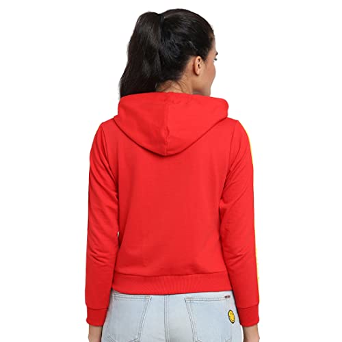 Image of Bewakoof Women's Solid Regular Fit Full Sleeve Cotton Hoodies