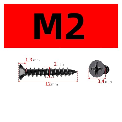Black Carbon Steel Cross Phillips Flat Countersunk Pan Head Self-Tapping Wood Screws(M3-50Pcs,6mm)3