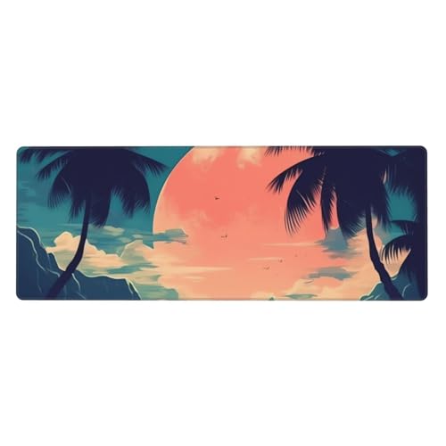 Tapis de souris lune grand format 80 x 30 cm aux finitions soignées