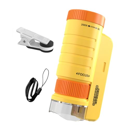 Microscopio de bolsillo ajustable con iluminación LED para pequeños estudiantes 6