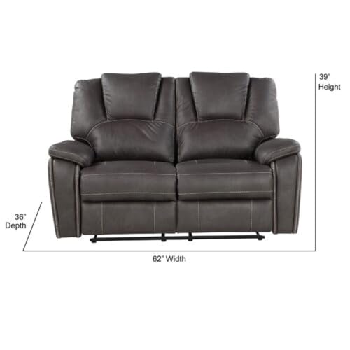 Image of Torque - Alfex 2 Seater Leatherette Manual Recliner | Recliner Sofa /Chair for Living Room, Bedroom, Office | 1 Year Warranty - Grey