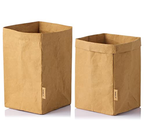 LEKOCH Sac en papier kraft lavable et réutilisable pour le rangement des aliments dans un panier pour plantes en pot (Naturel - 2PCS) Cover