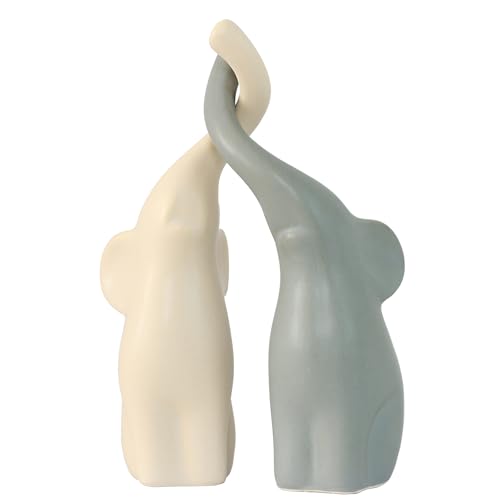 Estatua Decorativa Cerámica Familia Elefante
