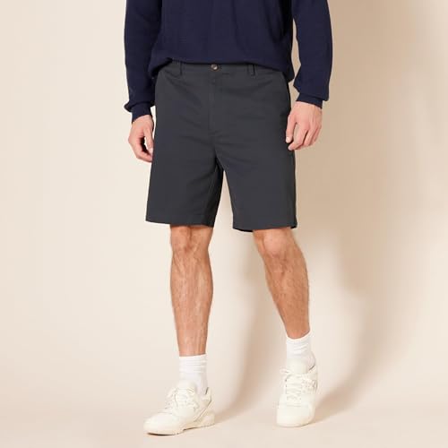 Image of Amazon Essentials Men's Classic-Fit 9 inch Cotton Twill Chino Shorts with Button-Through Pockets