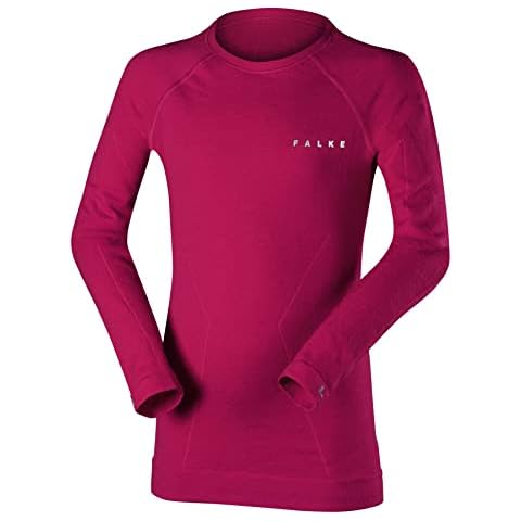 FALKE Unisex Kinder Funktionsshirt Wool Tech., Wolle, 1 Stück, Rosa (Berry 8284), 122-128 Cover