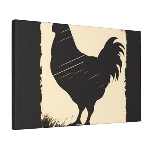 Toile murale abstraite poules de ferme VducK tableau déco salon 45x30cm