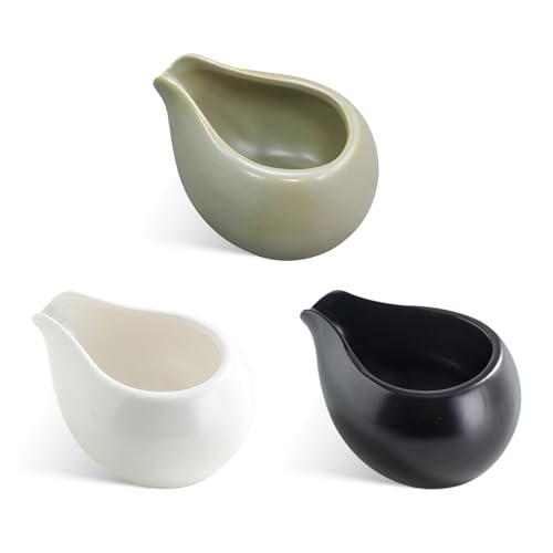Snomel CN001 3 Pack 3 Oz/100 Ml Small Ceramic Creamer Pitcher cover