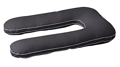 抱き枕 抱きまくら U字 クッション だきまくら ロングピロー 洗える 横向き いびき防止 機能綿 抗菌 防臭 大きい 大きめ ワイド 長い ピーチスキン おしゃれ ブラック 黒