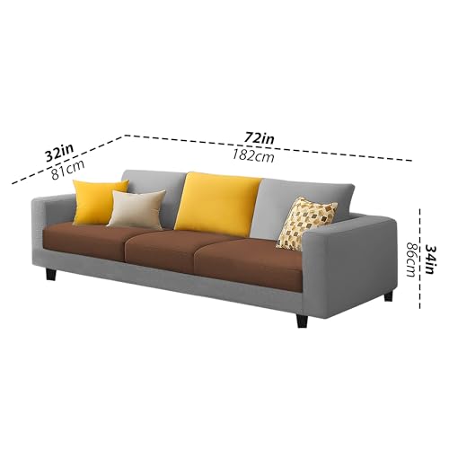 Image of Casaliving Minta 3+2 Seater Sofa Set for Living Room (Brown Grey Colour Fabric) Premium Fabric Sofa