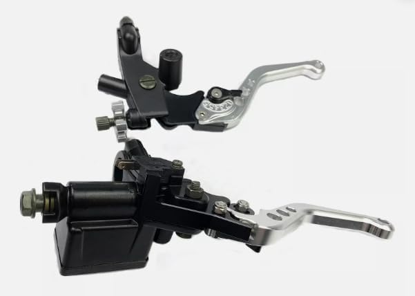 Universal 7/8" Motorcycle Silver Front Brake Clutch CNC Cylinder Reservoir Lever