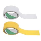 BCOATH 4 Stück Spielfeldmarkierungsband Breit Gelb Weiß Wetterfestes Ablösbares Sportplatz Klebeband für Tennis Basketball Fußball Spielfeld und Einfache Installation Hohe Sichtbarkeit