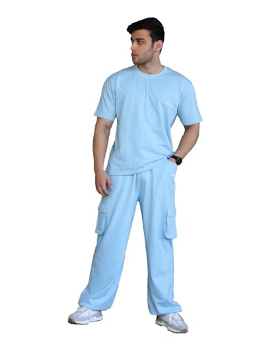 Image of CHKOKKO Men's Baggy Track Pants for Gym Workout Running Casual Wear Sports Lower with Pockets Adjustable Drawstring Waist Lightweight Quick Dry Activewear Fitness