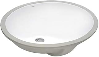 Ruvati 16 x 13 inch Undermount Bathroom Vanity Sink White Oval Porcelain Ceramic with Overflow - RVB0616