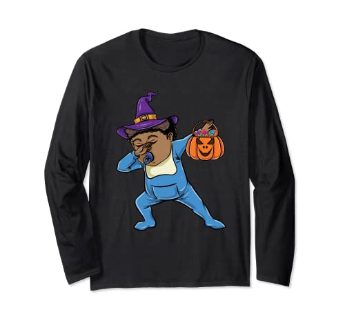 Dabbing Niño Bruja Gender Reveal Halloween Manga Larga