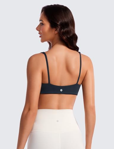 Image of CRZ YOGA Butterluxe Square Neck Sports Bras | Light Support, Removable Pads, Yoga, Extremely Soft, Low Coverage, Adjustable Spaghetti Straps, for Women