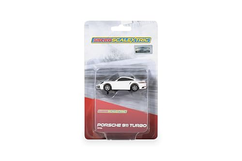 Micro Scalextric Porsche 911 Turbo Slotcar, weiß, Light Lilac