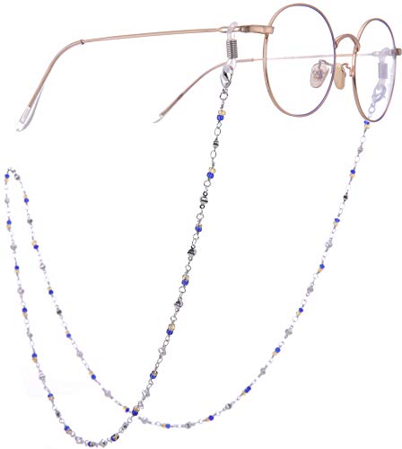 LIKGREAT - Cadena larga para gafas, cordón con diamantes de imitación brillantes