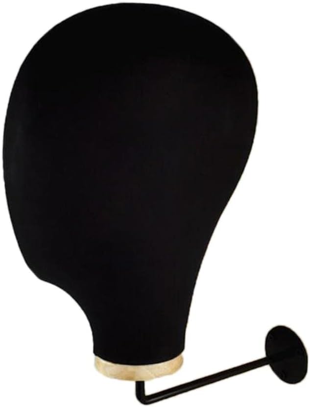 Fenteer Mannequin Head Wig Holder Hat Display Cowboy Hat Rack Wall Mounted, Black