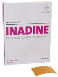 Inadine JKP01481 PVP-I Non-Adherent Dressing, Sterile, 5 cm Width, 5 cm Length (Pack of 25)
