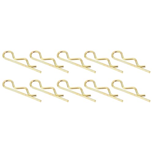 sourcing map 10Pcs 5mmx100mm Zinc-Plated Carbon Steel R Shaped Spring Cotter Pins, R Clips Cotter Pin Spring Fastener for Household Appliances, Sports Equipment, Car Mechanics Repair (Colored)