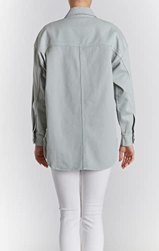 O A T NEW YORK Women's Luxury Clothing Long Sleeve Denim Jacket Shacket with Button Closure, Comfortable & Stylish3