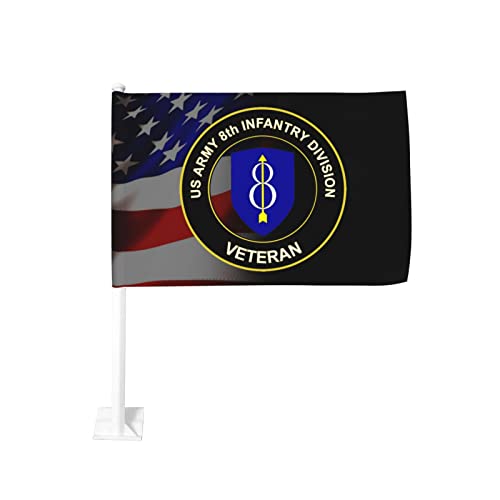 US Army 8th Infantry Division Veteran 100% Polyester Fabric With Printing For Indoor Outdoor Decoration