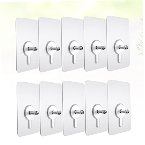 Image of Cabilock Photo Frame Hanging Hooks Without Nails 10pcs Traceless Hooks Kit Non-Trace Picture Hangers for Home Office No Mark on Wall