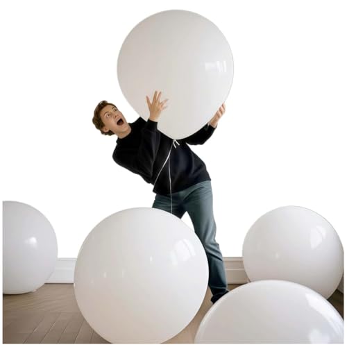 Image of 30 Pack White Balloons 36 Inch White Latex Large Balloon Bulk for Birthdays, Baby Showers, Weddings, Party Decorations