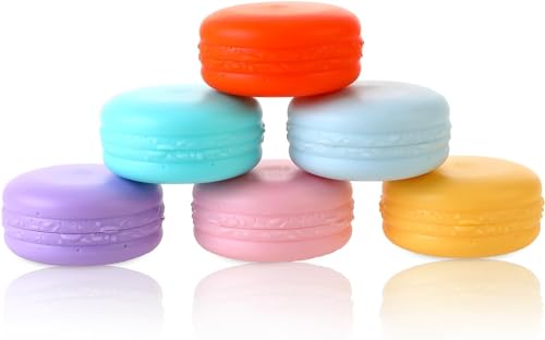 Image of Hunky Dory 12pcs 10gram Multicolour Macrons with Cap Cosmetics Container for Creams,Lip Balm, Body Butter, Essential Oil, Costemic, Makeup Use (5 Colours)