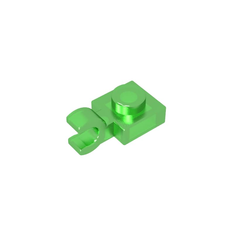 Gobricks 6019 Hinge Plate Plate Special 1x1 with Clip Horizontal [Thick U Clip] 50 Pieces GDS-813 Compatible with Lego Building Blocks Color:Trans Green — image 1