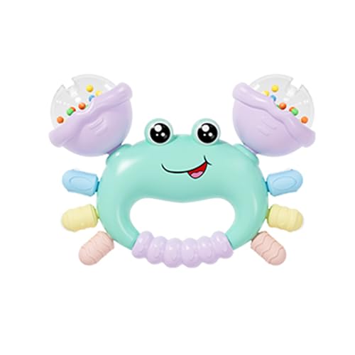 Image of Baby Crab Rattle Toy - ABS Material, Handheld Crab Shaped Toy for Infants, Early Education Grip & Smart Toy for Newborn Boys and Girls(345A) (Green)