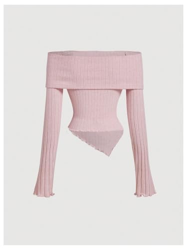 GORGLITTER Women's Bow Off The Shoulder Shirt Ruched Long Sleeve Coquette Crop Shirts Top2