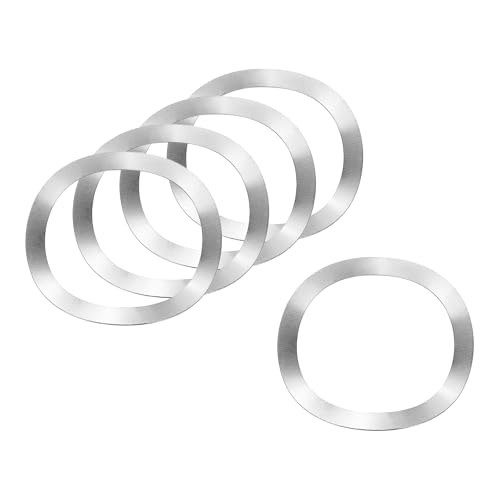uxcell Wave Spring Washer, 5Pcs 1.54"x1.22"x0.02" (ODxIDxT) - 304 Stainless Steel Curved Washer for Screw Bolt, Wave Washers Gaskets for Machinery (Silver)