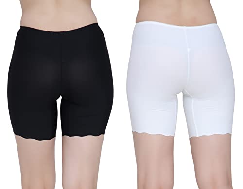 Image of GLAMORAS Women Nylon Spandex High Waist Stretchable Skin Fit Shorties Seamless Under Skirt Cycling Biker Bicycle Shorts