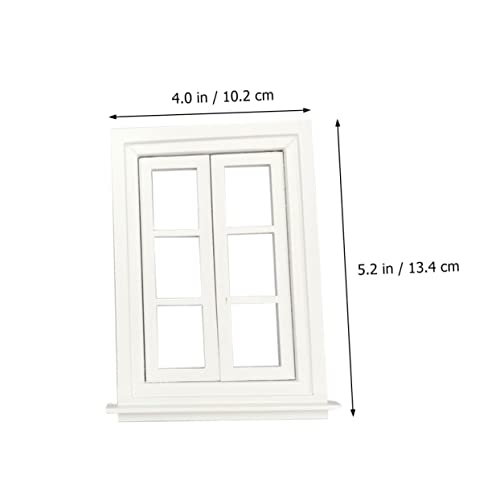 Totority 1 Peça Janela De Treliça Branca Dupla Aberta Mini Janelas Brancas Móveis De Brinquedo De Ma