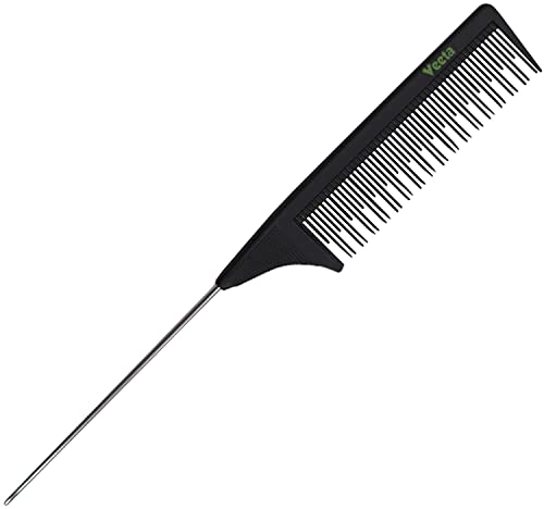 Image of MAYU Professional Carbon Fiber Comb - (Multiple Styles) Anti Static Heat & Chemical Resistant Hair Combs - Rat Tail Comb, Styling Comb, Wide Tooth Comb, Wave Comb (Black) (Rat Tail Comb)