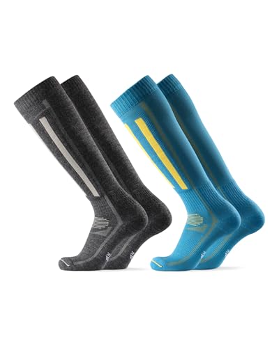 Catálogo para Comprar On-line Lana - los preferidos. 44 DANISH ENDURANCE Calcetines de Esquí Térmicos de Lana Merino, 1 y 2 Pack, Multicolor (1x Blue/Yellow, 1x Dark Grey), Medium