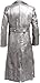 QOAAIE Mens Faux Leather Long Trench Coat Fashion Slim Fit Punk Jacket Classic Retro Steampunk Jacket (SilverA1,Medium)